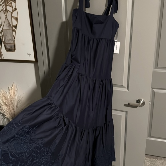 NWT JASON WU Navy Blue Maxi Embroidered Dress - Picture 8 of 8